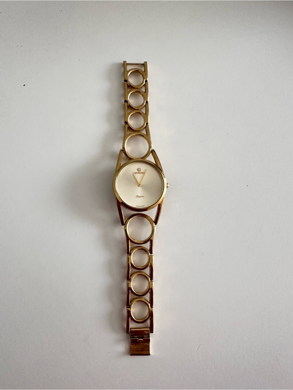 Lawrence Gold Tone Circle-Link Bracelet Watch - Picture 5 of 7